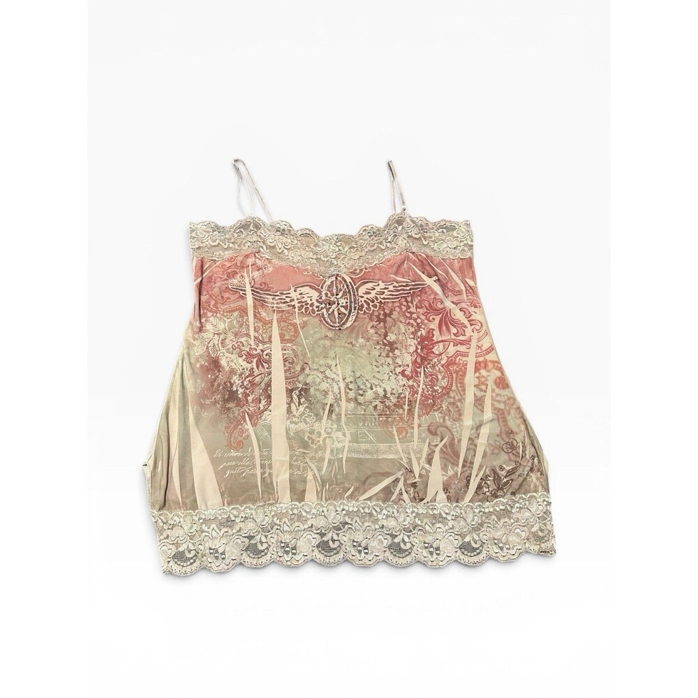 Y2K Lace Fairycore Top Women’s XL Stretchy Babydoll Tank